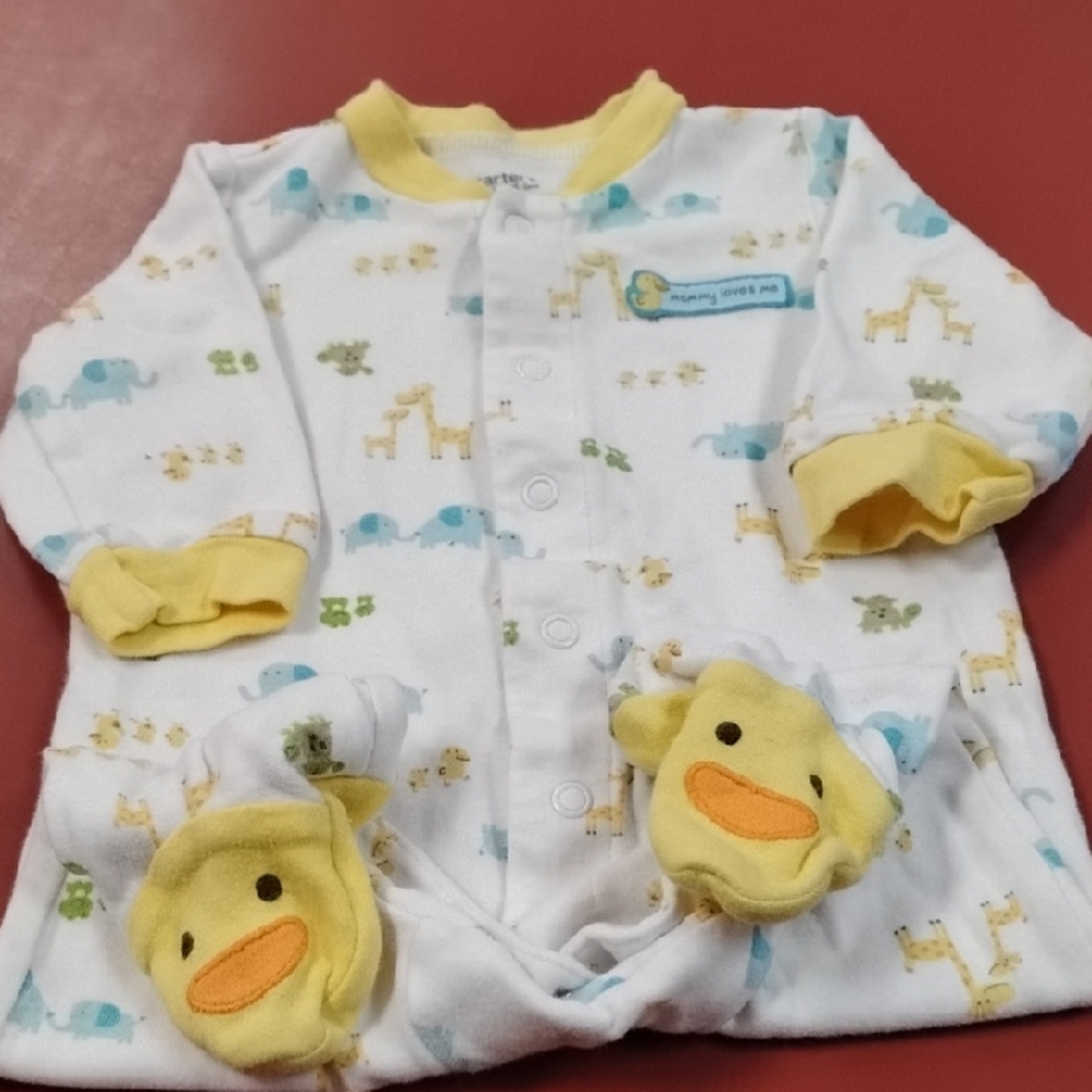 Carter's 3 Months Onesie w/Duck Footies. Turtles,Elephants,Frogs,Giraffes.
